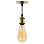 Kit suspension vintage avec c�ble textile et ampoule filament carbone edison