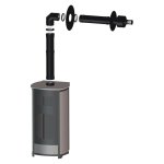 Kit ventouse universel complet (sortie faade) pole  granuls raccordement au dessus