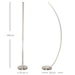 Lampadaire design led argent dim. 50l x 23l x h149 cm