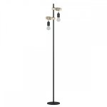 Lampadaire droit, industriel bois marron, eglo townshend