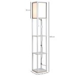 Lampadaire tagre lampe tagre 26l x 26l x 160h cm 3 tagres 4 niveaux mdf blanc