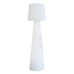 Lampadaire sans fil abat jour ondul lady blanc plastique h110cm