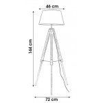 Lampadaire trpied bois abat - jour gris fonce