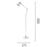 Lampadaire violet / chrome jerona, 1xe27 max 40w , ip20, 230v ac, classe ii