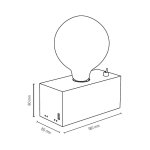 Lampe � poser en ch�ne huil�, design cubic, pour 1 ampoule, theo