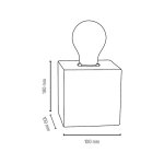 Lampe � poser en ch�ne huil�, design cubic, pour 1 ampoule, trongo