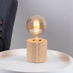 Lampe À poser en chêne huilé, design cylindric, pour 1 ampoule, trongo Lampe À poser en chêne huilé, design cylindric, pour 1 ampoule, trongo