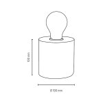 Lampe � poser en ch�ne huil�, design cylindric, pour 1 ampoule, trongo