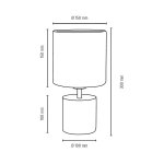 Lampe � poser en ch�ne huil�, design cylindric, abat jour blanc, 1 ampoule, trongo