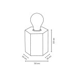 Lampe  poser en chne huil, design hexagonal, pour 1 ampoule, hexar