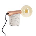 Lampe  poser clipse en terrazzo & mtal cuivr, culot e27