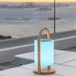 Lampe enceinte bluetooth woody play blanc plastique h37cm Lampe enceinte bluetooth woody play blanc plastique h37cm