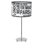 Lampe sur pied mtal socle rond abat jour imprim kapital