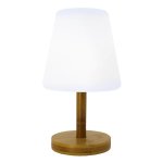 Lampe de table sans fil pied en bois standy mini wood blanc bois h25cm