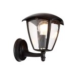 Lanterne murale extrieure noire pour ampoule e27 - silamp