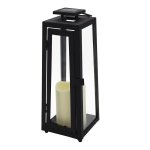 Lanterne solaire sans fil tower light noir acier h36cm