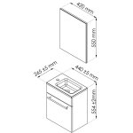 Lave - mains nino - avec miroir - 44cm - blanc - laqu - livr en kit