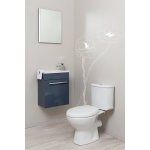 Lave - mains nino - avec miroir - 44cm - gris - laqué - livré en kit Lave - mains nino - avec miroir - 44cm - gris - laqué - livré en kit