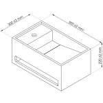 Lave - mains rectangle solice - blanc - 50x30cm - solid surface - sans trop plein
