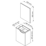Lave - mains versos - avec miroir - 44cm - blanc - laqué - livré monté Lave - mains versos - avec miroir - 44cm - blanc - laqué - livré monté