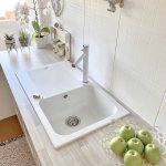 Lisse vier rversible 1 cuve 1 gouttoir en rsine blanc