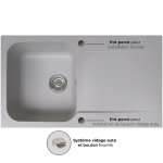 Lisse vier rversible 1 cuve 1 gouttoir en rsine gris