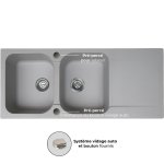 Lisse vier rversible 2 cuves 1 gouttoir en rsine gris