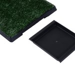 Litire gazon synthtique chiens toilettes portables  pelouse tiroir  djection 63l x 51l x 6h cm noir ...