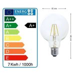 Lot de 10 ampoules led filament globe g95 style edison 7 watt (eq. 52 watt) culot e27