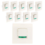 Lot de 10 boutons poussoir voyant borne - auto vis + griffes blanc - diwone