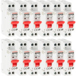 Lot de 12 disjoncteurs � vis ph + n - 10a nf - pouvoir de coupure 4. 5ka