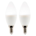 Lot de 2 ampoules led flamme 5w e14 400lm 6500k Lot de 2 ampoules led flamme 5w e14 400lm 6500k