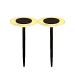 Lot de 2 balises solaires ufo noir acier h35cm Lot de 2 balises solaires ufo noir acier h35cm