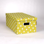 2 botes carton pliables vert  pois blanc 52x29xh20cm