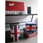 Lot de 2 boites en carton p40xl31xh21cm d�cor union jack