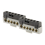Lot de 2 borniers neutre noir - 6 connexions - thomson