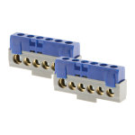 Lot de 2 borniers phase bleu - 6 connexions - thomson