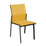 Lot de 2 chaises empilables delia - alu / tpep - gris / moutarde