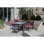 Lot de 2 chaises empilables delia - alu / tpep - gris / rouge Lot de 2 chaises empilables delia - alu / tpep - gris / rouge