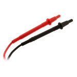 Lot de 2 cordons pointe de touche 4mm avec fiche coude : 1 rouge + 1 noir - zenitech