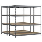 Lot de 2 Étagères rack - 4 plateaux - 220 x 80 cm - charge lourde Lot de 2 Étagères rack - 4 plateaux - 220 x 80 cm - charge lourde