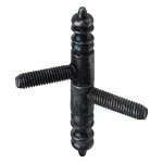 Lot de 2 fiches � visser hettich, acier vieilli, h. 66 x l. 9 mm