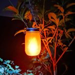 Lot de 2 lanternes solaires jamy flame transparent verre h14cm Lot de 2 lanternes solaires jamy flame transparent verre h14cm