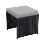 Lot de 2 poufs chicago -  atlanta  - noir