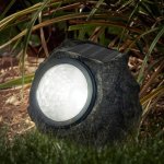 Lot de 2 rochers solaires rocky gris rsine h11cm