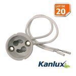 Lot de 20 douilles culot gu10 pour ampoule halogne ou led marque kanlux ref 402
