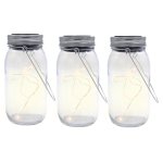 Lot de 3 bocaux solaires jamy transparent verre h28cm Lot de 3 bocaux solaires jamy transparent verre h28cm
