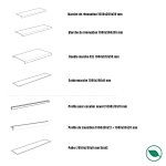 Lot de 3 contremarches rénovation d'escalier stratifié dark grey 1300 x 200 x 8 mm Lot de 3 contremarches rénovation d'escalier stratifié dark grey 1300 x 200 x 8 mm