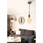 Lot de 3 kits de suspension luminaire m�tal avec cordons textiles chrome