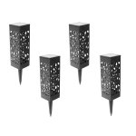 Lot de 4 balises solaires oriental organic noir pvc h28cm